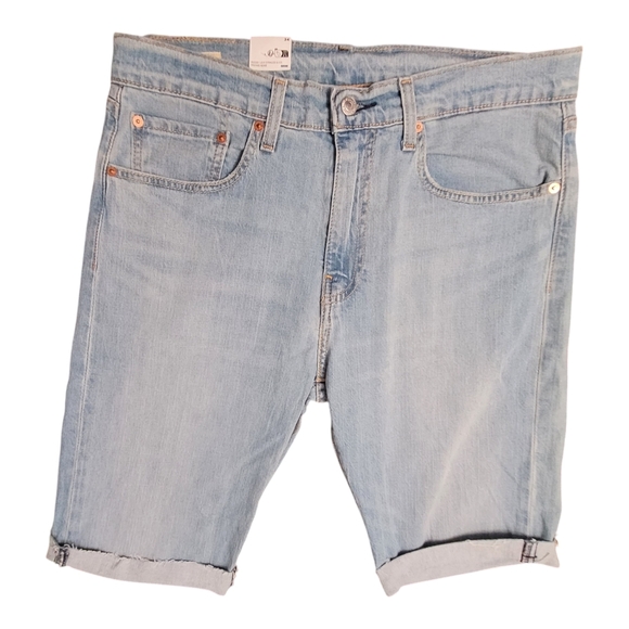 NEW Levi's 511 Blue Denim Cut Off Jean Shorts 11" Waist 34 Light Wash Jorts - Picture 3 of 16